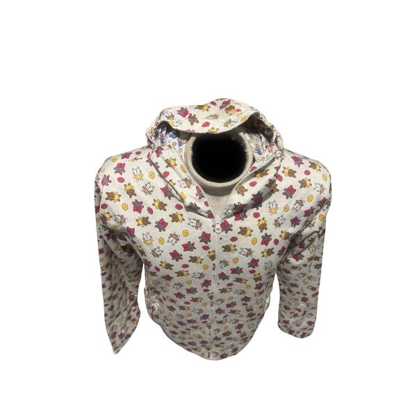 Reversible Kawaii Hoodie XL Zip Up Jacket Bunny Bear Hearts Harajuku Anime - Picture 2 of 10